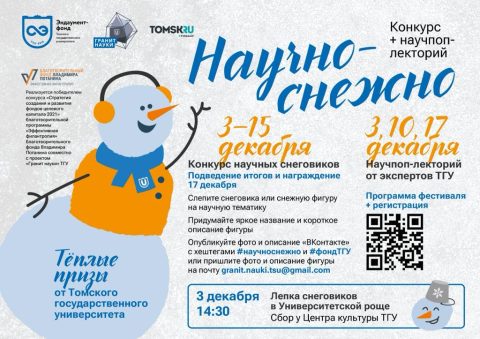 Приглашаем горожан и студентов всех вузов слепить научных снеговиков в Университетской роще ТГУ