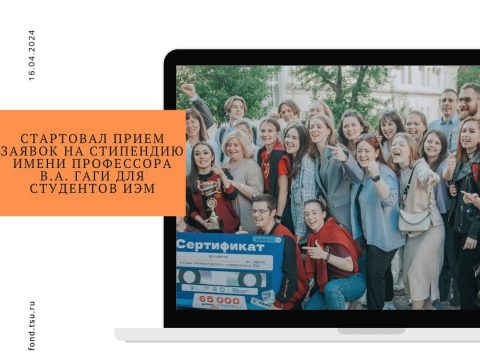 Стартовал прием заявок на стипендию имени профессора В.А. Гаги для студентов ИЭМ